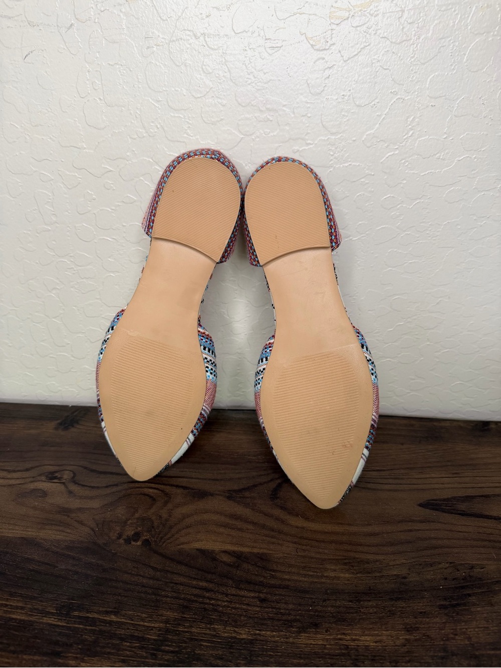 Isaac Mizrahi Multicolor Striped Pointed D'Orsay Flats - Pink, Blue, White - Picture 4 of 4